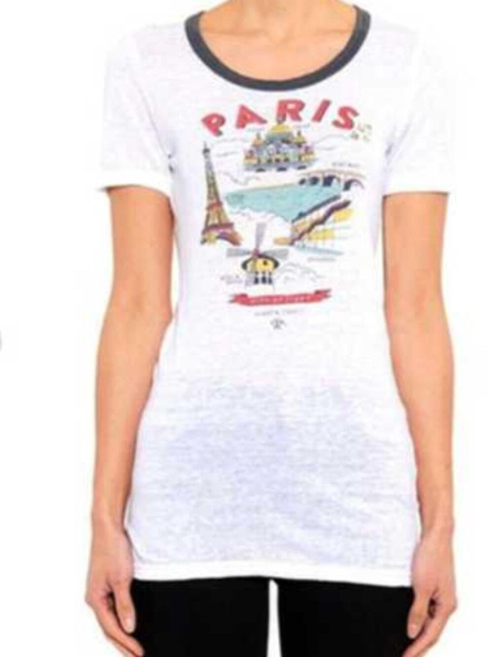 Isabel Marant Étoile Kiliann Paris Graphic Linen Ringer T-Shirt